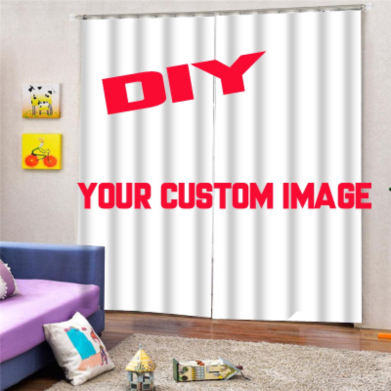 Custom 3d Digital Printing Bathroom Blackout Curtains Hanging