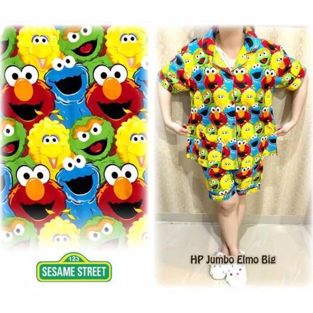 Joker.store123 HP Jumbo Elmo ชุดนอนผู้ใหญ่