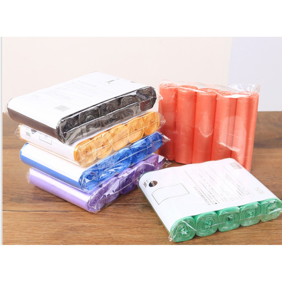 พร้อมส่ง  ถุงขยะ พกพา ถุงขยะใบขนาด 45×50cm  1แพ็ค5ม้วน เนื้อเหนียว ไม่สกปรก - รูปที่ 2