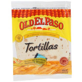 โอลด์เอลพาโซแผ่นแป้งเทอร์ทิลลาร์ 400กรัม Old El Paso Tortilla Sheet 400 grams