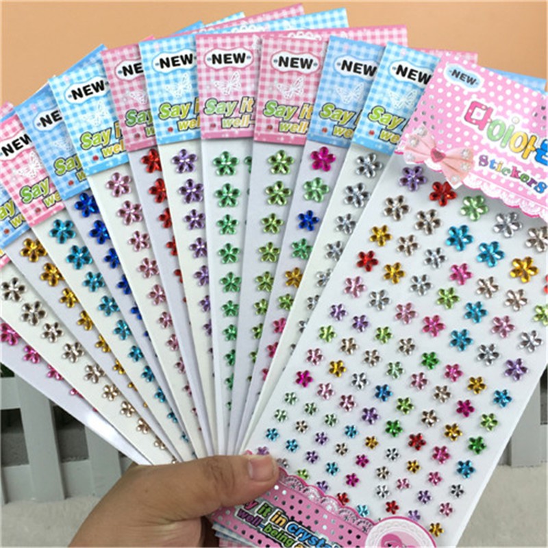 ของเล่นเด็กสติ๊กเกอร์ Rhinestone 3dคริสตัลดอกไม้สติกเกอร์จัดแต่งทรงผมDiy Decal Self-Adhesiveเด็กStickerเด็กน่ารักของเล่นสติกเกอร์โน้ตบุ๊คกรอบAppliqueสติกเกอร์ตกแต่งใบหน้า