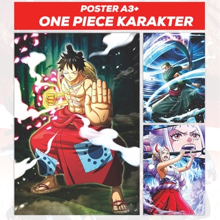 โปสเตอร์ One Piece Complete Character ขนาด A3+ - Luffy Zoro Nami Sanji Usopp Chopper Robin Franky Brook Jinbei Boa Hancock Yamato Oden Shank Rayleigh