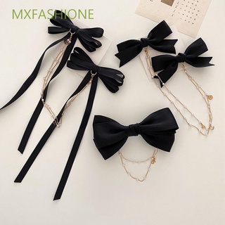 MXFASHIONE Fashion Pearl Barrette Headwear Satin Hairpin Bow Hair Clips Women Hair Accessories Tassel Hairpins Sweet Ponytail Holder Chain