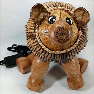 โคมไฟตั้งโต๊ะกะลามะพร้าว สิงห์โต Coconut shell Table lamp Lion