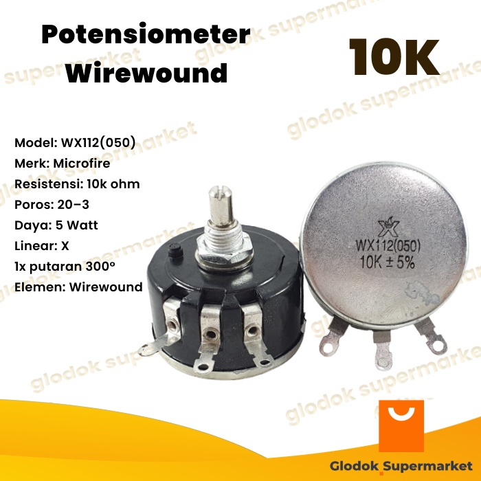 Wirewound Potentiometer WX112 050 10k 5W Microfire WX112(050) 5 วัตต์