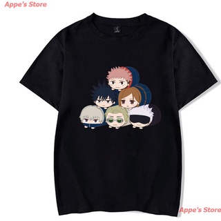 Appes Store New Jujutsu Kaisen Anime เสื้อยืดลําลองแฟชั่นสําหรับ Unisex แขนสั้นคอกลมพิมพ์ลาย เสื้อยืดอนิเมะญี่ปุ่น