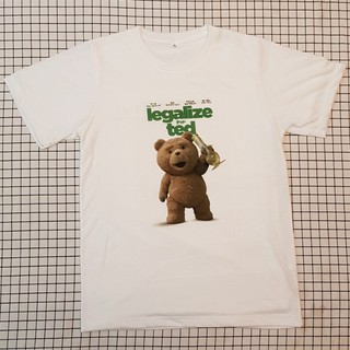 เสื้อยืดขาวคอกลม พิมพ์ลาย " TED " #เสื้อยืดunisex