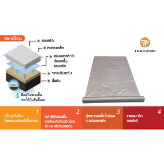 พลาสติกปูพื้นก่อนเทคอนกรีต ขนาดความหนา  0.07mm. x กว้าง 1.2m…