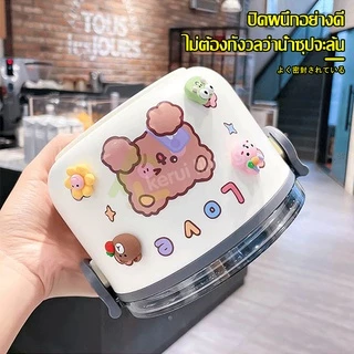 singaye ปิ่นโตใส่อาหาร 1/2ชั้น กล่องข้าว ลายการ์ตูน ปิ่นโตสแตนเลส ทรงกลม ปิ่นโตเก็บอุณหภูมิ แถมฟรีสติ๊กเกอร์การ์ตูน DIY