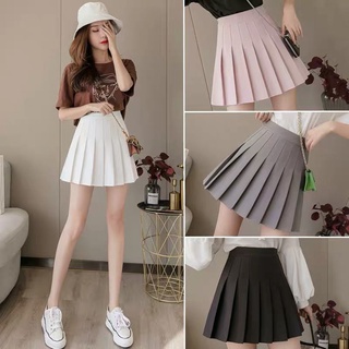 Emily Fashion Shop กระโปรงจีบวิทยาลัยหญิงอารมณ์สดเอวสูงผอมป่าเกาหลีสลิมกระโปรงฤดูใบไม้ผลิและฤดูใบไม้ร่วงแฟชั่นaคำ