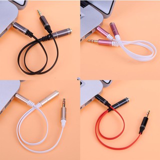 3.5mm Stereo Audio Y Splitter 1 Jack Female to 2 Male Headphone อะแดปเตอร์  Cab