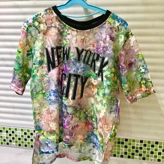 เสื้อยืดซีทรู new york city ส่งฟรี