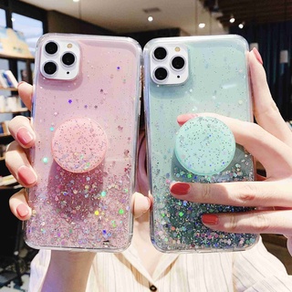 Casing OPPO A72 Reno 4 Pro Realme X50 5G Bling Full Popsocket Cover Sky Shinning Soft TPU Cases   Girls Shockproof Phone Back Shell #1919