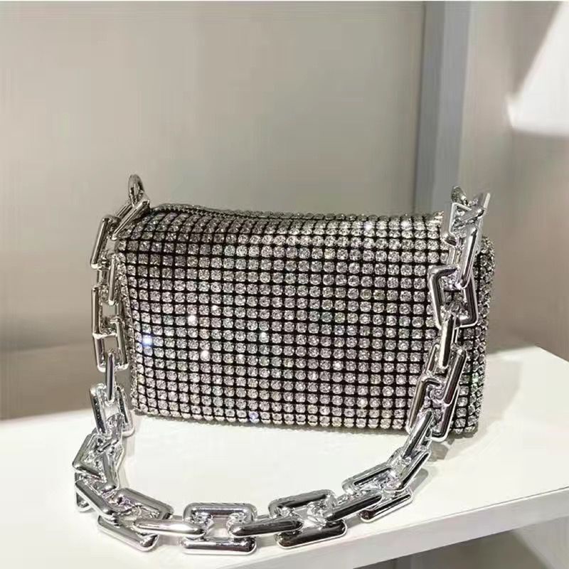 [ขายร้อน] กระเป๋า Rhinestone 2023 สไตล์ใหม่เพชรเต็มรูปแบบกระเป๋าใต้วงแขนกระเป๋า All-Match One-Shoulder Messenger หญิงกระเป๋ากระเป๋าถือ