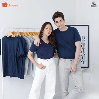 Expogarment เสื้อยืดสีกรมท่า คอกลม คอวี คอตตอน100% ไม่มีตะเข็บข้าง ไซส์S-6XL หดเกิน3%ยินดีคืนเงิน