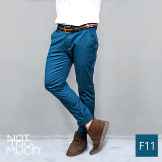 กางเกงชิโนผ้ายืด สีน้ำทะเล | Not Too Much ของแท้