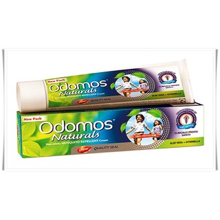 ครีมทากันยุงออร์แกนิค Dabur Odomos สำหรับเด็กและผู้ใหญ่  (50 และ 100 กรัม) กล่องสีเขียว (ว่านหางจระเข้ และ ตะไคร้หอม)