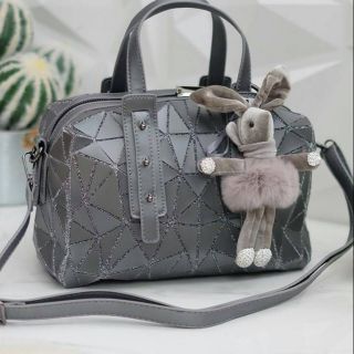 Speedy Dark Grey Diamond Texture David Jones Bag  (Outlet)3