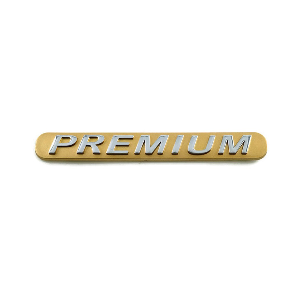 ป้ายโลโก้ PREMIUM พลาสติก ตัวหนังสือสีโครเมี่ยม พื้นสีทอง ขนาด 10.0X1.5 cm ติดตั้งด้วยเทปกาวสองหน้าด้านหลัง ราคา ถูกที่สุด ดีลบีเคเค แกลเลอรีภาพที่ 2