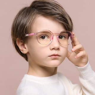 ราคาแว่นตาเด็กกรอบแว่นตา 2020 ทรงกลมสีฟ้าอ่อนป้องกันแสงสะท้อน