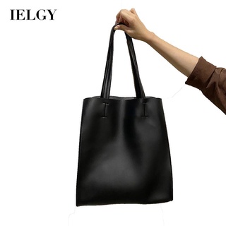 IELGY womens korean style solid color large capacity commuter shoulder bag