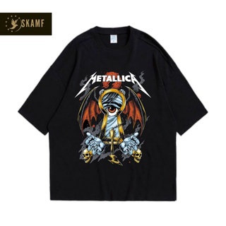 เสื้อยืดผ้าฝ้ายพิมพ์ลายขายดี เสื้อยืด พิมพ์ลาย Metallica METALICA NIRVANA RAMONES ACDC สีดํา สําหรับผู้ชาย