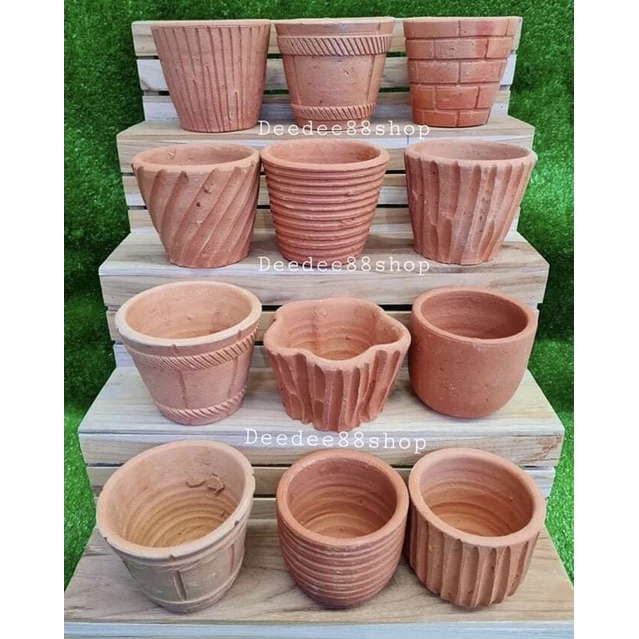 กระถางดินเผา 4-4.5 นิ้ว🪴กระถางต้นไม้ดินเผา🪴4ใบ100บาท 🪴ราคาส่ง 2 โหลขึ้นไป