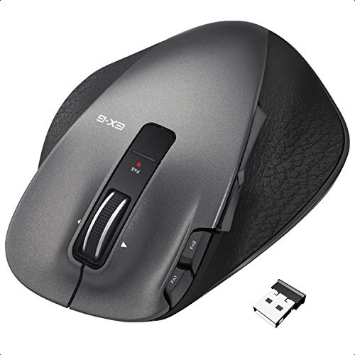 [🗻ส่งตรงจากญี่ปุ่น✈]Elecom Mouse Wireless (รวมตัวรับสัญญาณ) L ขนาด 8 ปุ่ม Laser Mastery of Grip Black M-XGL20DLBK