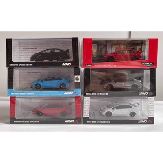 INNO64 &amp; TARMAC HONDA CIVIC FD2 MUGEN RR 1:64 รถเหล็ก ล้อยาง (อ่านรายละเอียดก่อน)