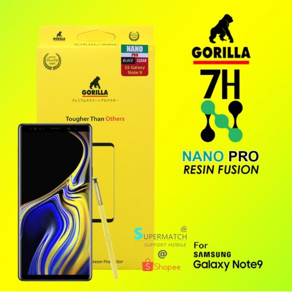 Gorilla Nano Pro 7H ฟิล์มก้นรอยทนพิเศษกาวเต็มแผ่น รองรับ Samsung Galaxy Note9 Black