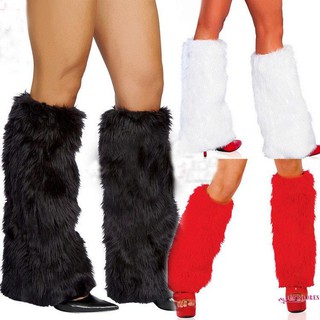 TME-3Color เซ็กซี่ Faux ขาอุ่นอุ่น Rave Fluffies เลดี้ Boot Cover Santa Christmas