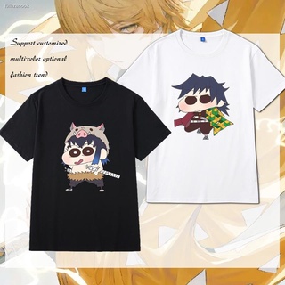 【hot tshirts】เตรียมจัดส่ง❇The Blade of Ghost Extermination Co-branded Crayon Xiaoxin แขนสั้นเสื้อยืดผู้ชายและผู้หญิงการ์