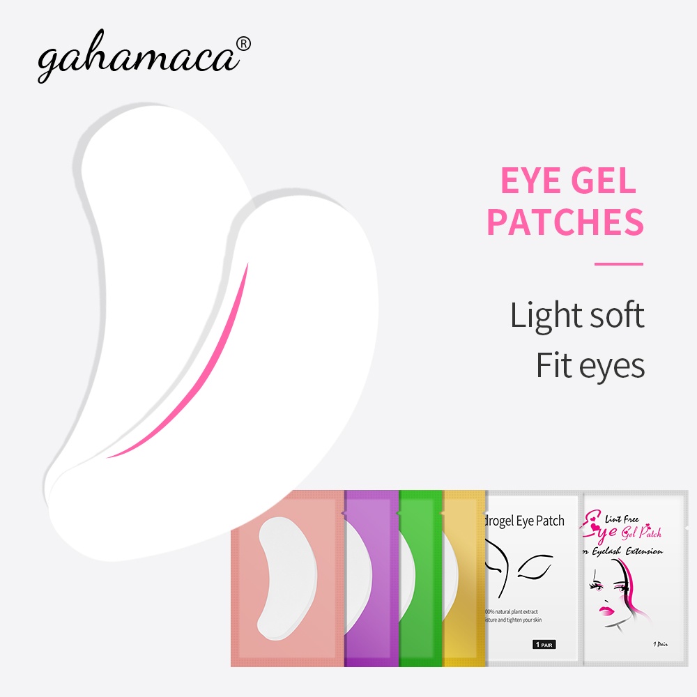 50 คู่ Lint Free แผ่นแปะเจลบํารุงรอบดวงตาคอลลาเจนใต้แผ่นปิดตาสําหรับต่อขนตา