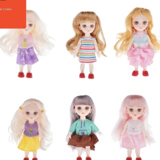 ตุ๊กตา ตุ๊กตาทารก Fashion Dressing 16cm Mini Doll Girl Toy ของเล่นสำหรับเด็กผู้หญิง