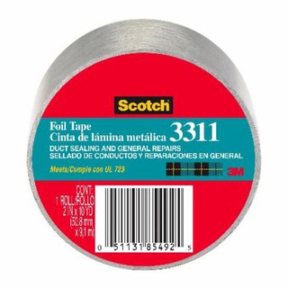 3M 3311 เทปอลูมิเนียมสำหรับงานทั่วไป ขนาด 2 นิ้ว X 10 หลา Scotch Foil Tape 2 Inch X10 Yds