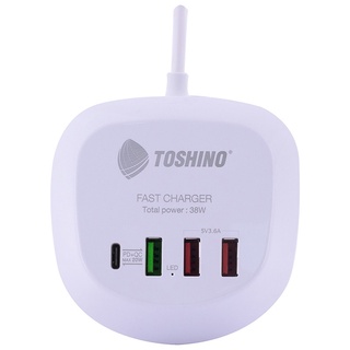 Toshino ปลั๊ก PD+QC 20W,2USB(3.6A) สาย 1.2 เมตร รุ่น TS-1PD