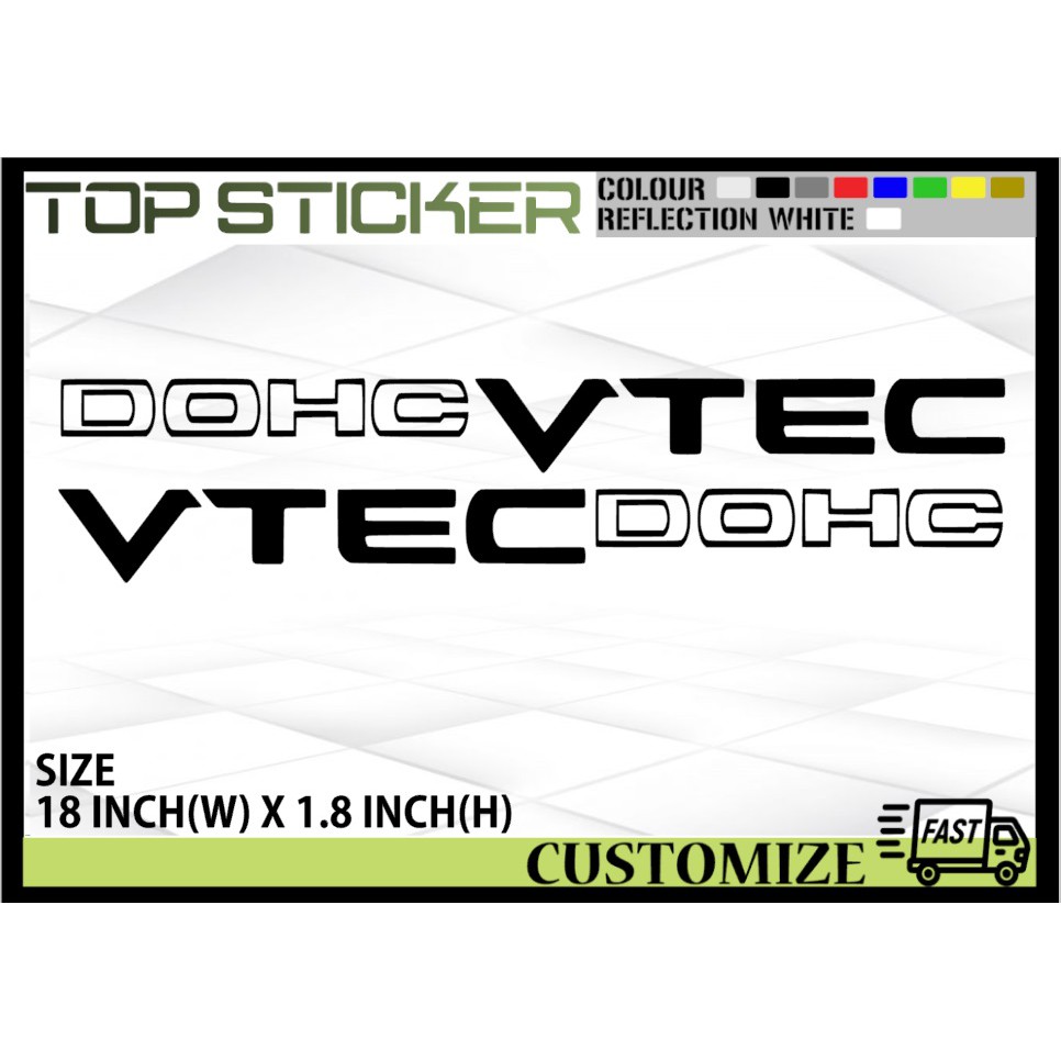 2 ชิ้น ซ้าย&ขวา VTEC DOHC TYPE 2 สติ๊กเกอร์ HONDA CITY CIVIC ACCORD JAZZ CRZ HRV CRV MUGEN
