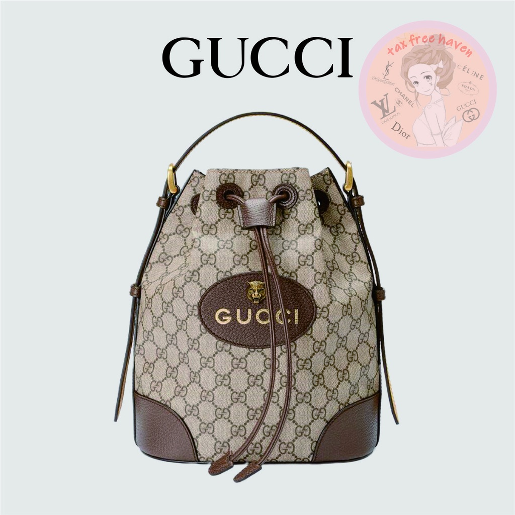 Shopee ถูกที่สุด 🔥ของแท้ 100% 🎁 Brand New Gucci Neo Vintage GG Supreme Rucksack