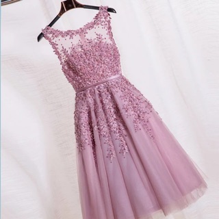 เดรสออกงาน Rose pink party dress 🌸 ⭐️พร้อมส่ง💫