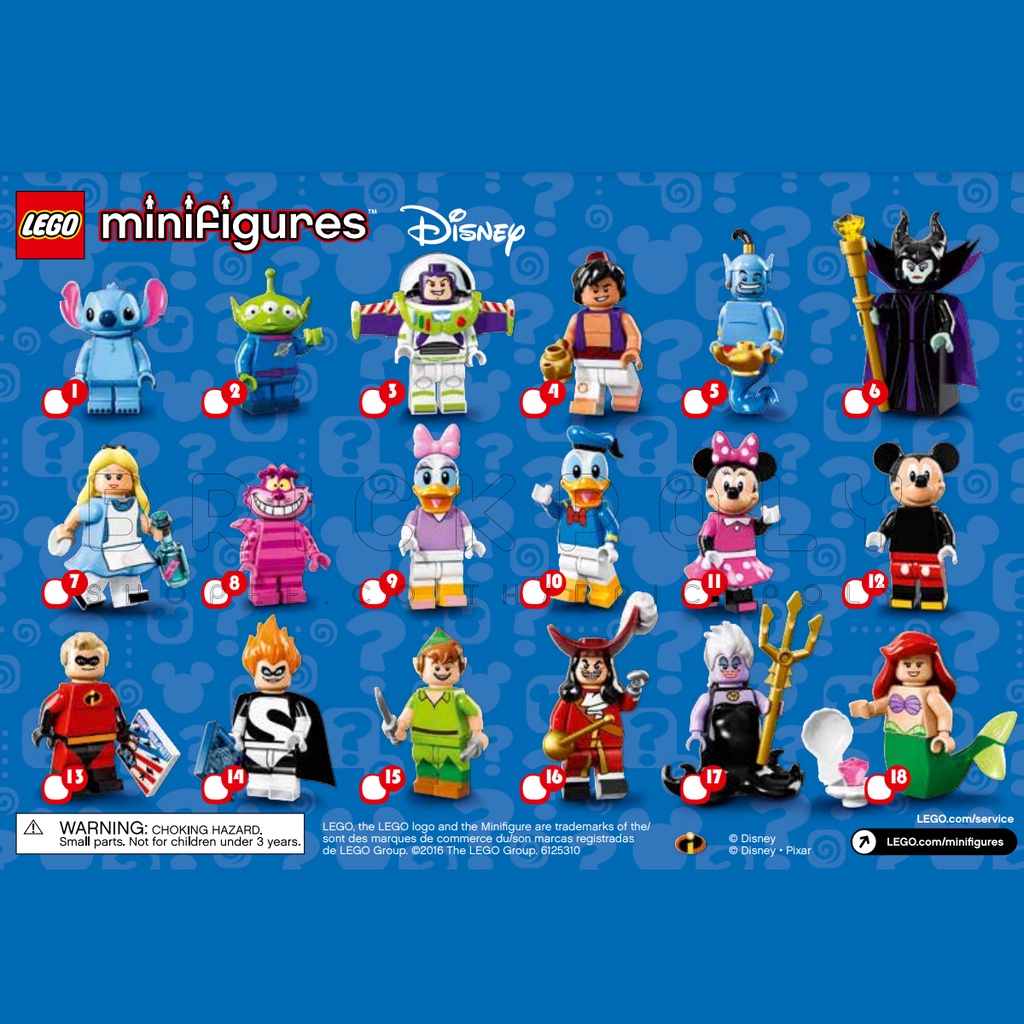 71012 : LEGO Disney Series 1 Minifigures  (สินค้าถูกแพ็คอยู่ในซอง)