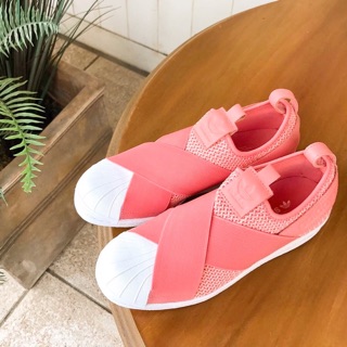 Originals Superstar Slipon W Strap Tactile White  สีชมพู Tactile rose