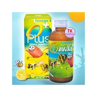 O Plus โอพลัส โอเมก้า 3 น้ำมันปลา รสน้ำผึ้งมะนาว อร่อยทานง่าย บำรุงสมอง เจริญอาหาร ขวด 120 มล.