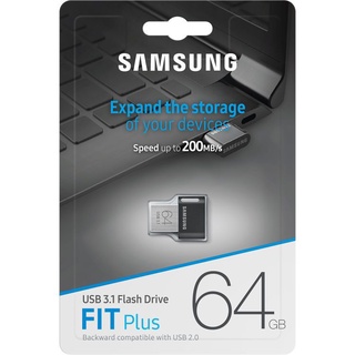 Samsung 64GB FIT Plus USB 3.1 Gen 2 Type-A Flash Drive (Black) - Max. Read Speed: 200MB/s