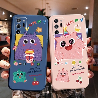 เคสโทรศัพท์มือถือ ขอบสี่เหลี่ยม ลายการ์ตูนมอนสเตอร์น่ารัก สําหรับ Samsung Galaxy Note 20 Ultra A30 A20 A50S A10 A12 M12 M10