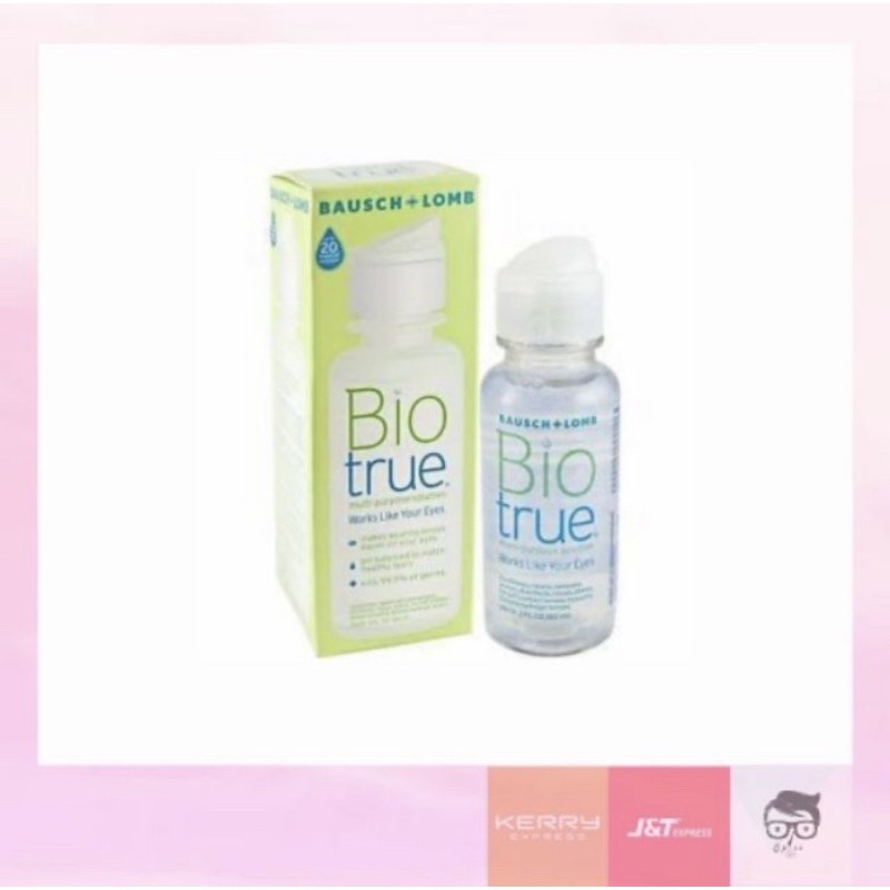 ผลิตภัณฑ์แช่คอนแทคเลนส์​ Bio true 60 ml หมดอายุ 2026-08