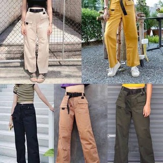 🔥 ด่วนๆ🔥กางเกงวินเทจขายาว ฟรีเข็มขัด 📌 1 ตัว  📌 ถูกที่สุด