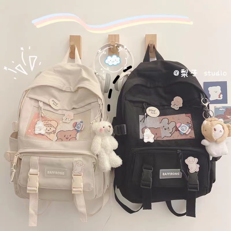 4สีให้เลือก ความจุขนาดใหญ่เวอร์ชั่นเกาหลีของกระเป๋าเป้สะพายหลังวิทยาเขตนักเรียนแฟชั่นชายน้ำเยาวชนโรงเรียนมั