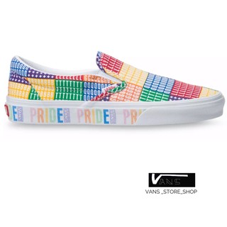 VANS SLIP ON PRIDE MULTI TRUE WHITE SNEAKERS สินค้ามีประกันแท้