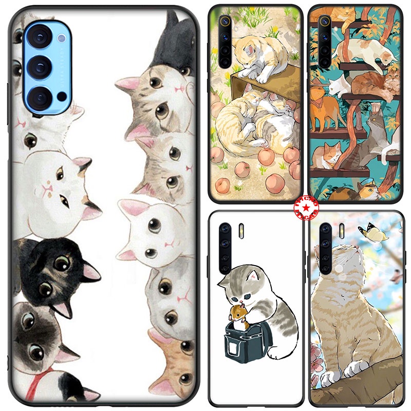 DFT5 Art design Cat ฝาครอบโทรศัพท์สําหรับ OPPO A1 A9 A73 A83 R9S R9 F1 Plus F5 F7 F9 F11 Pro