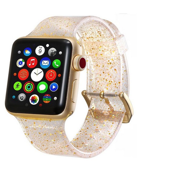 สายนาฬิกา applewatch สาย Iwatch สายนาฬิกาข้อมือซิลิโคน Glitter Silicone สาย apple watch Series 1/2/3/4/5/6 , Apple Watch SE iWatch สาย 38mm 40mm 42mm 44mm สายนาฬิกา apple watch 6 Strap สาย applewatch